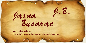 Jasna Busarac vizit kartica